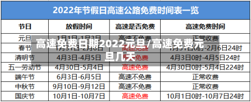 高速免费日期2022元旦/高速免费元旦几天-第2张图片