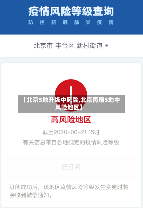 【北京5地升级中风险,北京再增5地中风险地区】-第2张图片