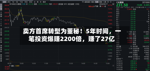 卖方首席转型为董秘！5年时间，一笔投资爆赚2200倍	，赚了27亿-第2张图片