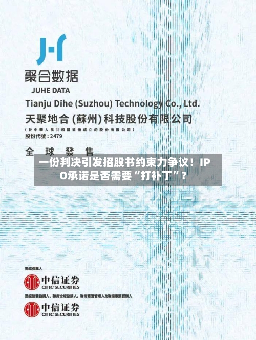 一份判决引发招股书约束力争议！IPO承诺是否需要“打补丁”？