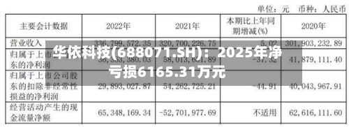 华依科技(688071.SH)：2025年净亏损6165.31万元