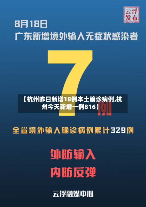 【杭州昨日新增18例本土确诊病例,杭州今天新增一例816】