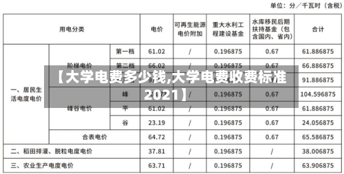 【大学电费多少钱,大学电费收费标准2021】