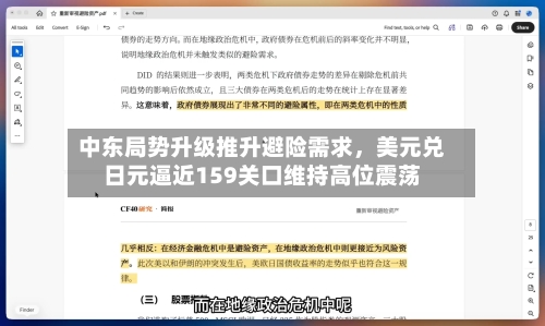 中东局势升级推升避险需求，美元兑日元逼近159关口维持高位震荡-第2张图片