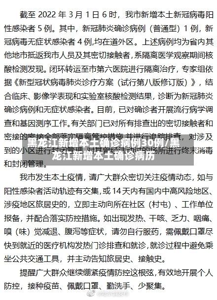 黑龙江新增本土确诊病例30例/黑龙江新增本土确诊病历-第2张图片
