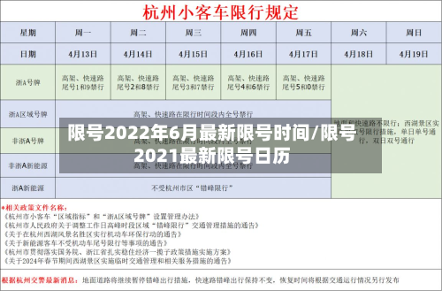 限号2022年6月最新限号时间/限号2021最新限号日历