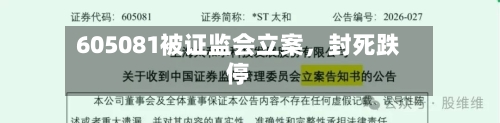 605081被证监会立案，封死跌停-第2张图片