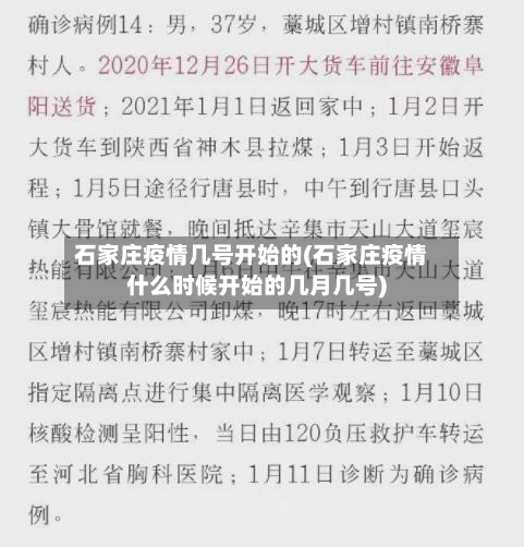 石家庄疫情几号开始的(石家庄疫情什么时候开始的几月几号)-第2张图片