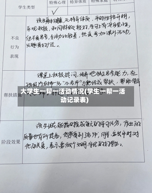 大学生一帮一活动情况(学生一帮一活动记录表)-第2张图片