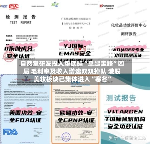 自然堂研发投入垫底陷“单腿走路”困局 毛利率及收入增速双双掉队 港股美妆板块已集体进入“寒冬”