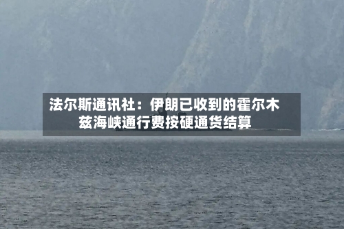 法尔斯通讯社：伊朗已收到的霍尔木兹海峡通行费按硬通货结算-第2张图片