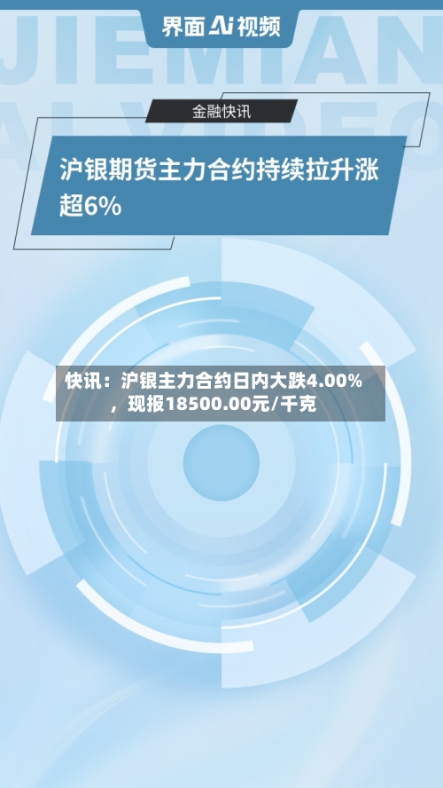 快讯：沪银主力合约日内大跌4.00%，现报18500.00元/千克-第2张图片