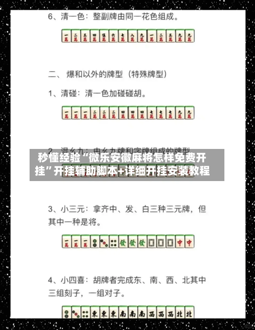 秒懂经验“微乐安徽麻将怎样免费开挂”开挂辅助脚本+详细开挂安装教程