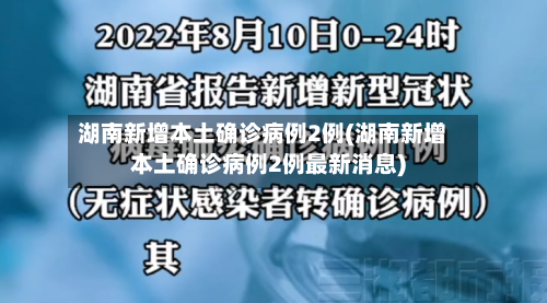 湖南新增本土确诊病例2例(湖南新增本土确诊病例2例最新消息)