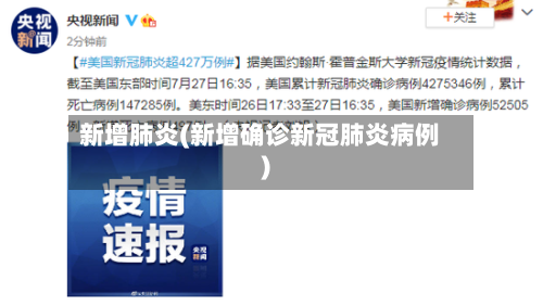 新增肺炎(新增确诊新冠肺炎病例)-第2张图片