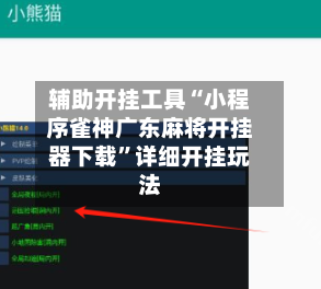 辅助开挂工具“小程序雀神广东麻将开挂器下载”详细开挂玩法