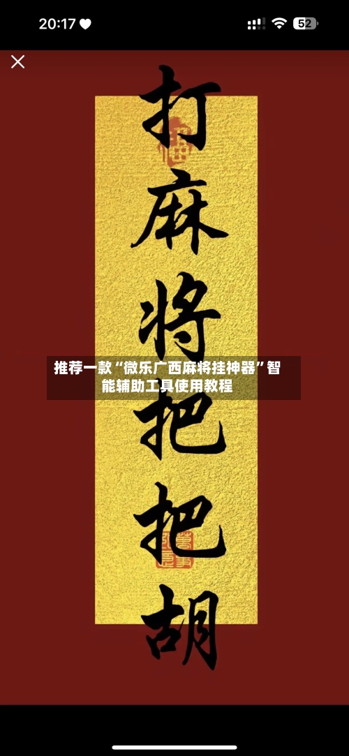 推荐一款“微乐广西麻将挂神器”智能辅助工具使用教程-第2张图片