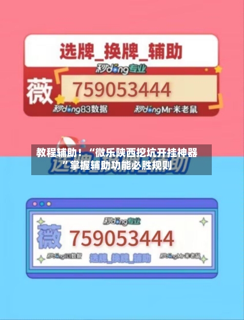 教程辅助！“微乐陕西挖坑开挂神器”掌握辅助功能必胜规则-第2张图片