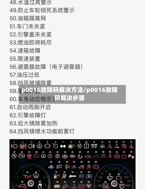 p0016故障码解决方法/p0016故障码解决步骤