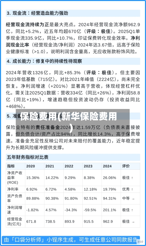 保险费用(新华保险费用)