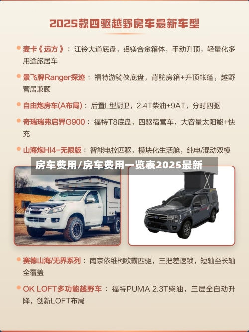 房车费用/房车费用一览表2025最新