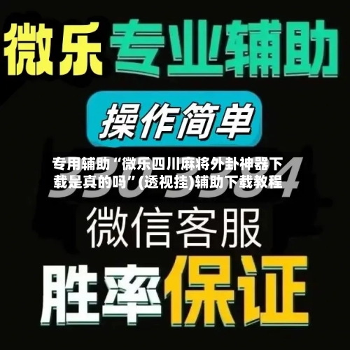 专用辅助“微乐四川麻将外卦神器下载是真的吗”(透视挂)辅助下载教程-第2张图片