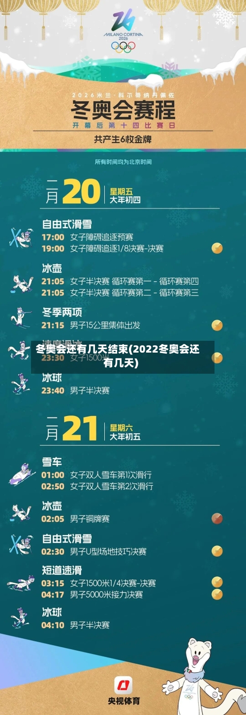 冬奥会还有几天结束(2022冬奥会还有几天)