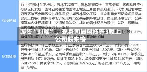 游资“刘鑫” ，现身国晟科技等3家上公司股东榜