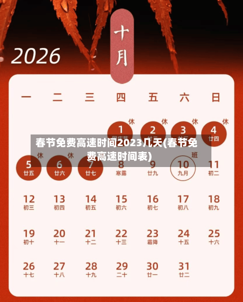 春节免费高速时间2023几天(春节免费高速时间表)-第2张图片