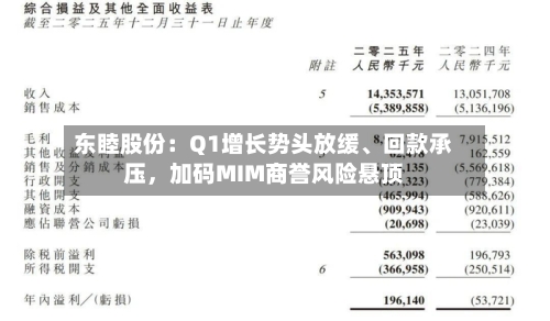 东睦股份：Q1增长势头放缓、回款承压，加码MIM商誉风险悬顶-第2张图片