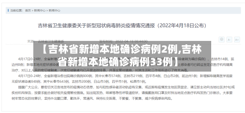 【吉林省新增本地确诊病例2例,吉林省新增本地确诊病例33例】-第2张图片