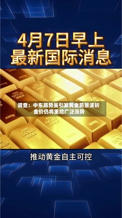 调查：中东局势虽引发黄金前景波折 金价仍将重拾广泛涨势