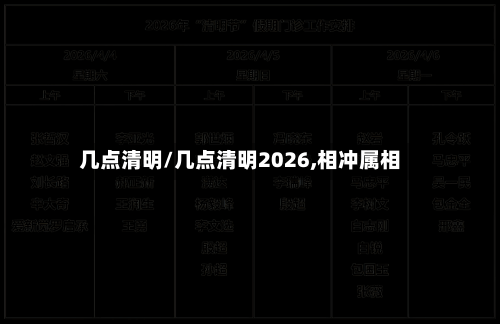 几点清明/几点清明2026,相冲属相