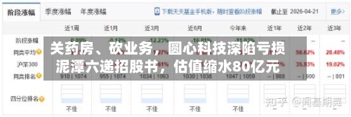 关药房	、砍业务，圆心科技深陷亏损泥潭六递招股书，估值缩水80亿元-第2张图片