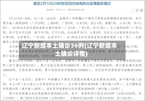辽宁新增本土确诊36例(辽宁新增本土确诊详情)