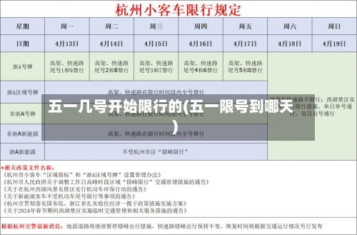 五一几号开始限行的(五一限号到哪天)