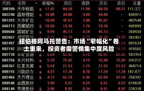 纽伯格阿马托警告：市场“窄幅化”卷土重来，投资者需警惕集中度风险-第3张图片