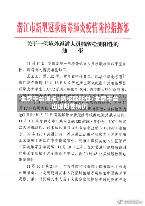 北京丰台通报1例核酸阳性/北京丰台出现阳性病例