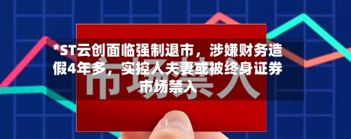 *ST云创面临强制退市	，涉嫌财务造假4年多，实控人夫妻或被终身证券市场禁入-第3张图片