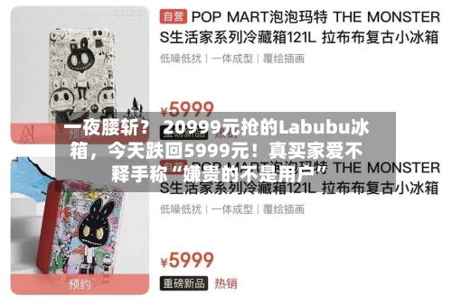一夜腰斩？ 20999元抢的Labubu冰箱，今天跌回5999元！真买家爱不释手称“嫌贵的不是用户”-第3张图片