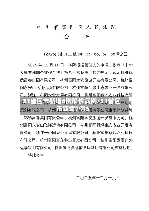 31省区市新增6例确诊病例/31省区市新增7例6-第2张图片