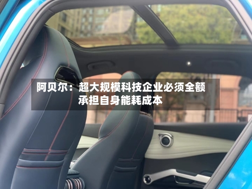 阿贝尔：超大规模科技企业必须全额承担自身能耗成本