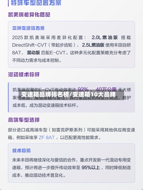 变速箱品牌排名榜/变速箱10大品牌