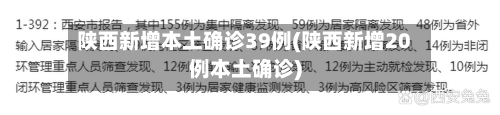 陕西新增本土确诊39例(陕西新增20例本土确诊)