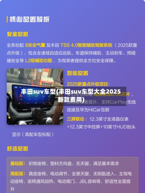 丰田suv车型(丰田suv车型大全2025新款费用)-第2张图片