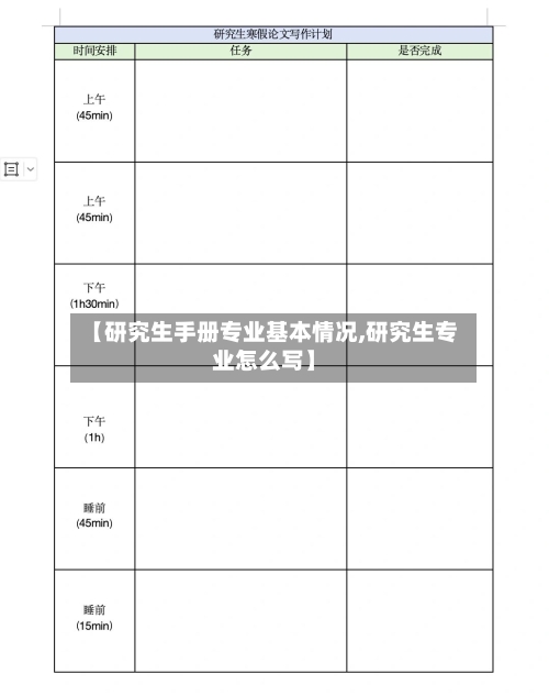 【研究生手册专业基本情况,研究生专业怎么写】-第2张图片