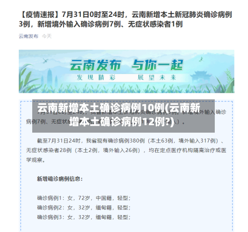 云南新增本土确诊病例10例(云南新增本土确诊病例12例?)-第2张图片