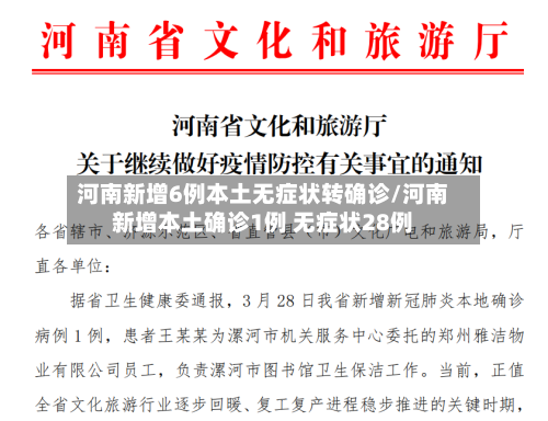 河南新增6例本土无症状转确诊/河南新增本土确诊1例 无症状28例-第2张图片
