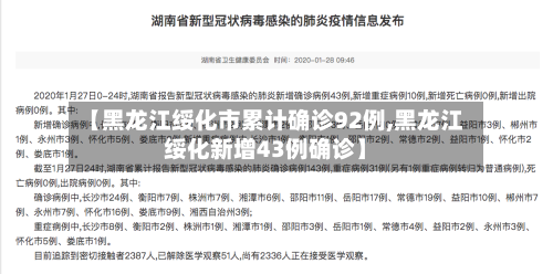 【黑龙江绥化市累计确诊92例,黑龙江绥化新增43例确诊】-第2张图片