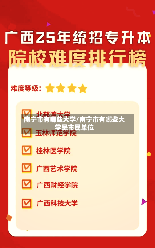 南宁市有哪些大学/南宁市有哪些大学是市属单位-第3张图片